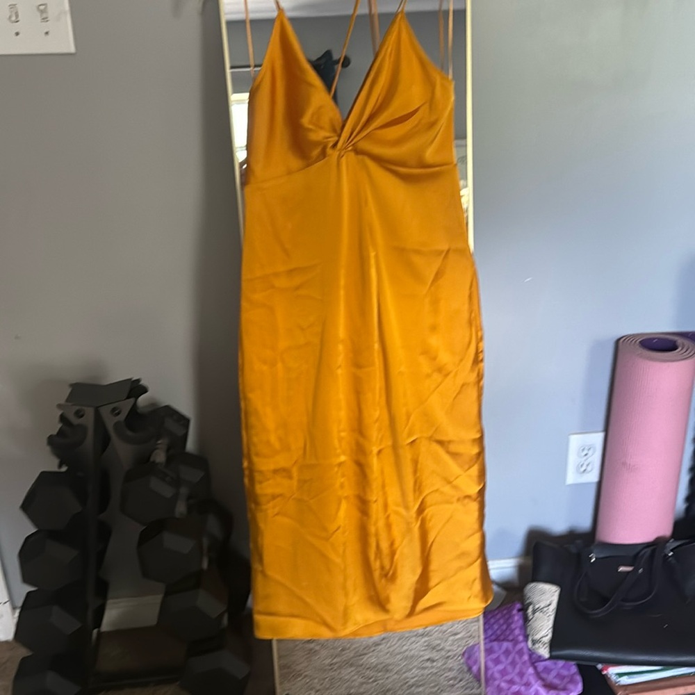 Gold cocktail dress